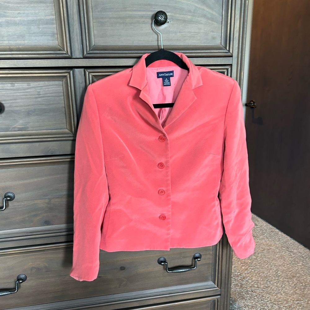 Anne Klein Pink Velvet Blazer Jacket